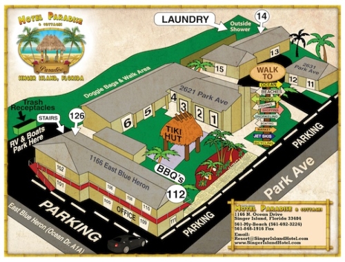 Map Of Singer Island Resort and Cottages
